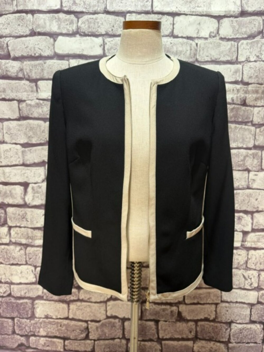 Nygard Black & Ivory Long Sleeve Jacket Size 12P